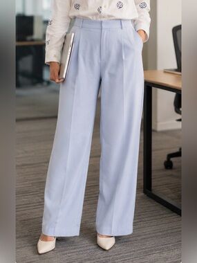 Zara Pale Blue Wide Leg Trousers